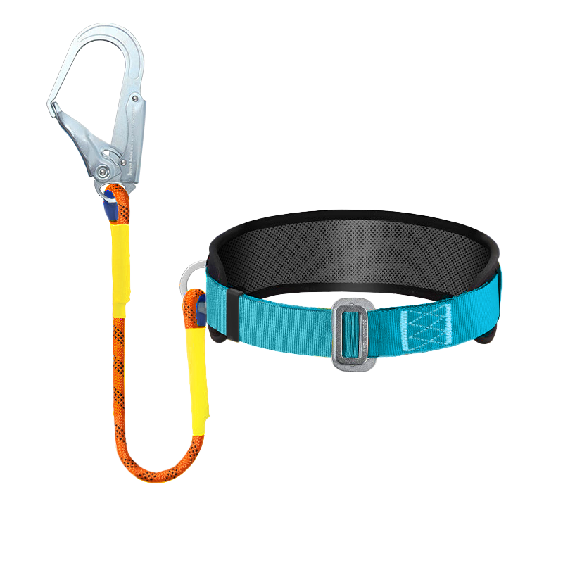 Jingte Single Waist Safety Belt with Small Hook, 1.8 Meters, National Standard Electrical Worker Safety Rope with Hooks, Fall Prevention Safety Harness [Beijing Warehouse Fast Delivery] Large Hook 1.8 Meters