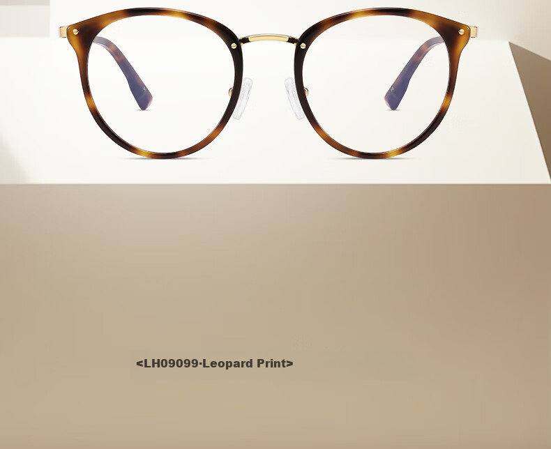 LOHO Tortoiseshell Round Frame Myopia Glasses for Women, Astigmatism Correction, Blue Light Blocking, Ultra-Lightweight, Bare-Faced Eyeglasses Frame, Professional Prescription, Zeiss Lenses 2