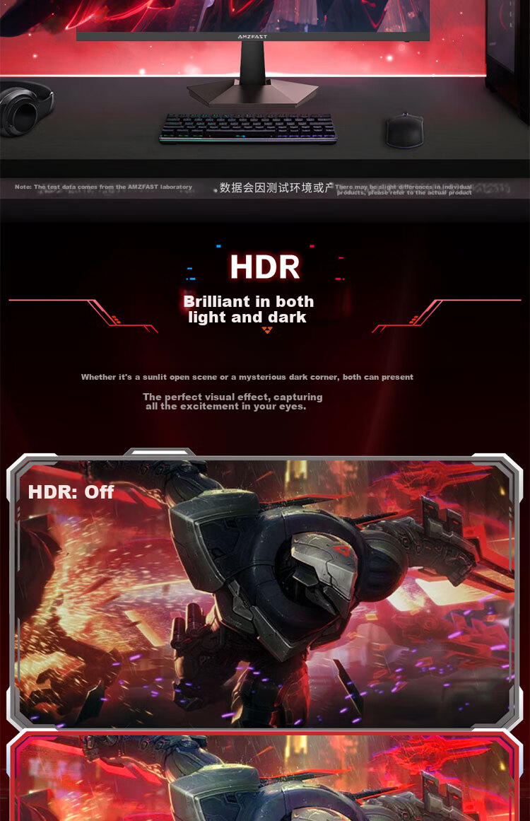 AMZFAST 24.5-Inch 2K 320Hz High Refresh Rate Gaming Monitor, FastIPS Hardware Low Blue Light 1ms HDR400 Height Adjustable Rotating Computer Screen, Fengrui S25F6 8