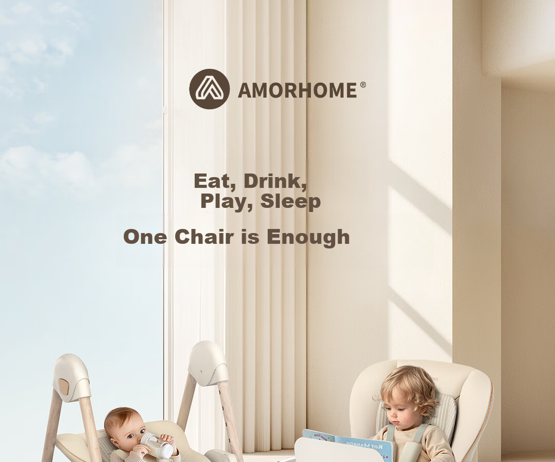 AMORHOME Baby High Chair, Multifunctional Foldable Portable Seat And Recliner Dining Table Chair, Adjustable, Midnight Blue 5