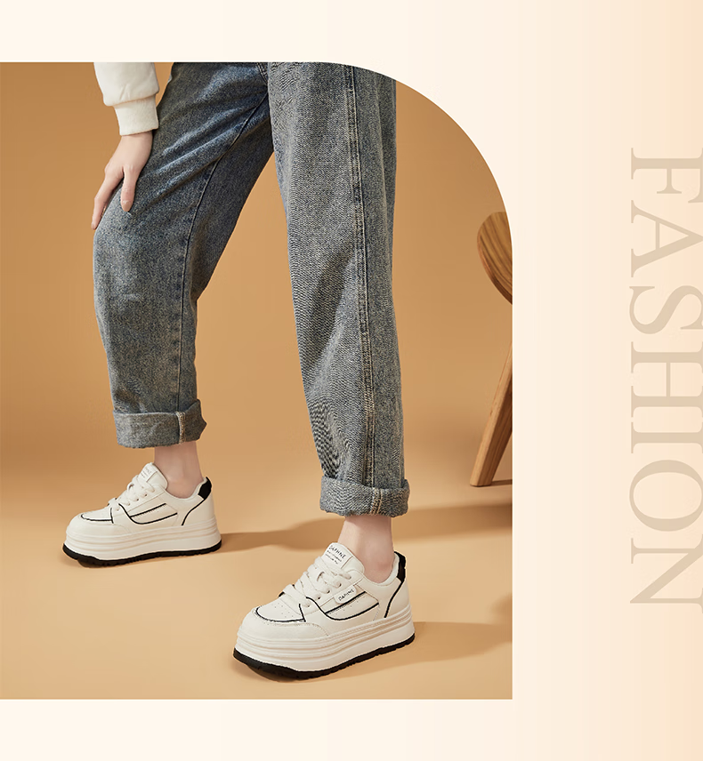 DAPHNE Thick-Soled White Sneakers for Women, 2026 New Summer Lace-Up Shoes, Fashionable Versatile Canvas Shoes for Wome 8