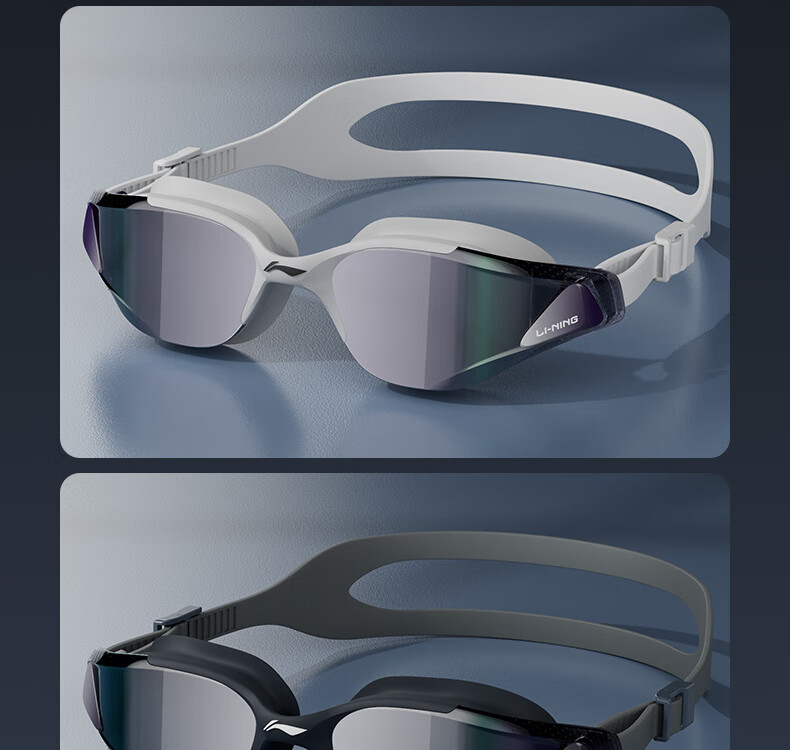 Li-Ning Swimming Goggles for Men And Women, Stylish Comfortable Coated Swimming Glasses, High-Definition Waterproof Anti-Fog Swim Glasses 2793 Blue And Black 10