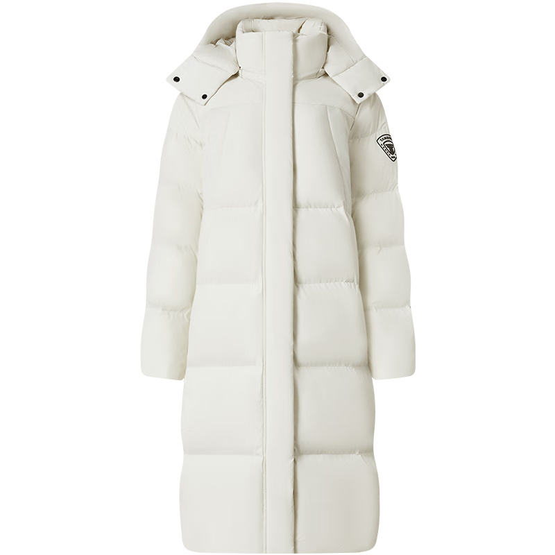 Tanboer Women's Mid-Length Down Jacket with Detachable Hood Fashion Casual Warm Coat Thick 550836T Rock White 170