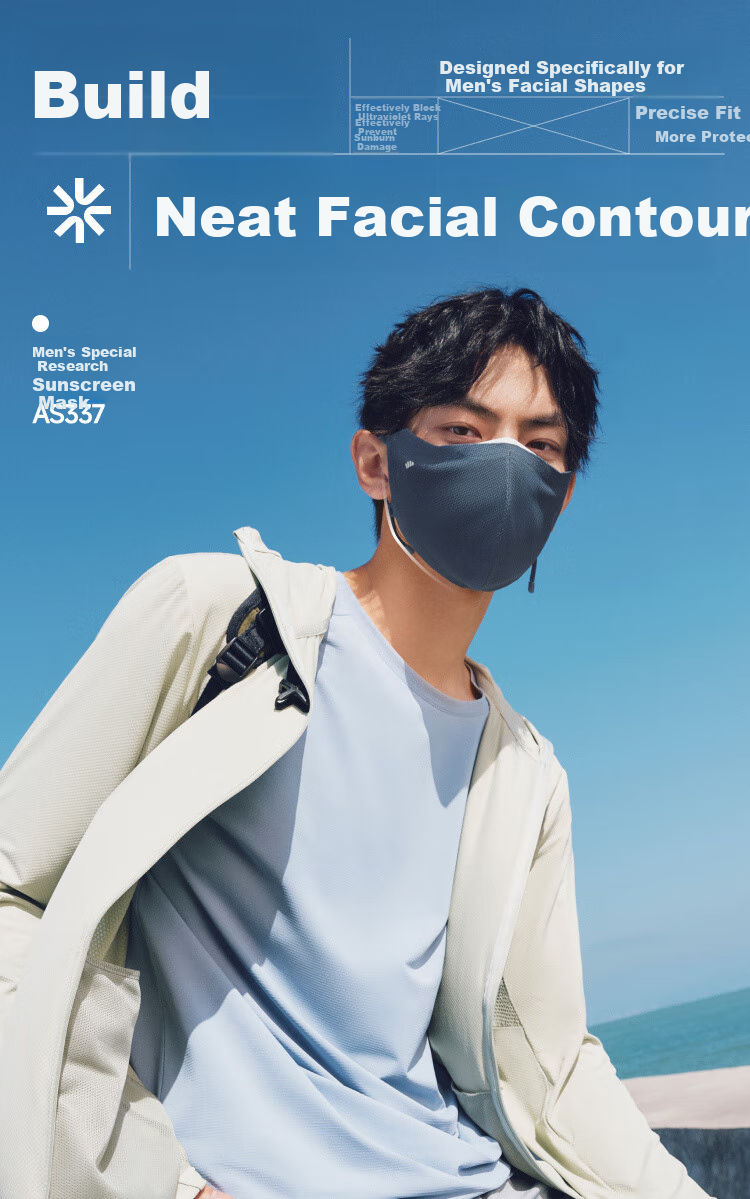 Beneunder Sun Protection Face Mask for Men, Summer Cycling Face Shield, Stylish UV-Resistant Face Cover, Ice Silk Breathable Face Mask 2