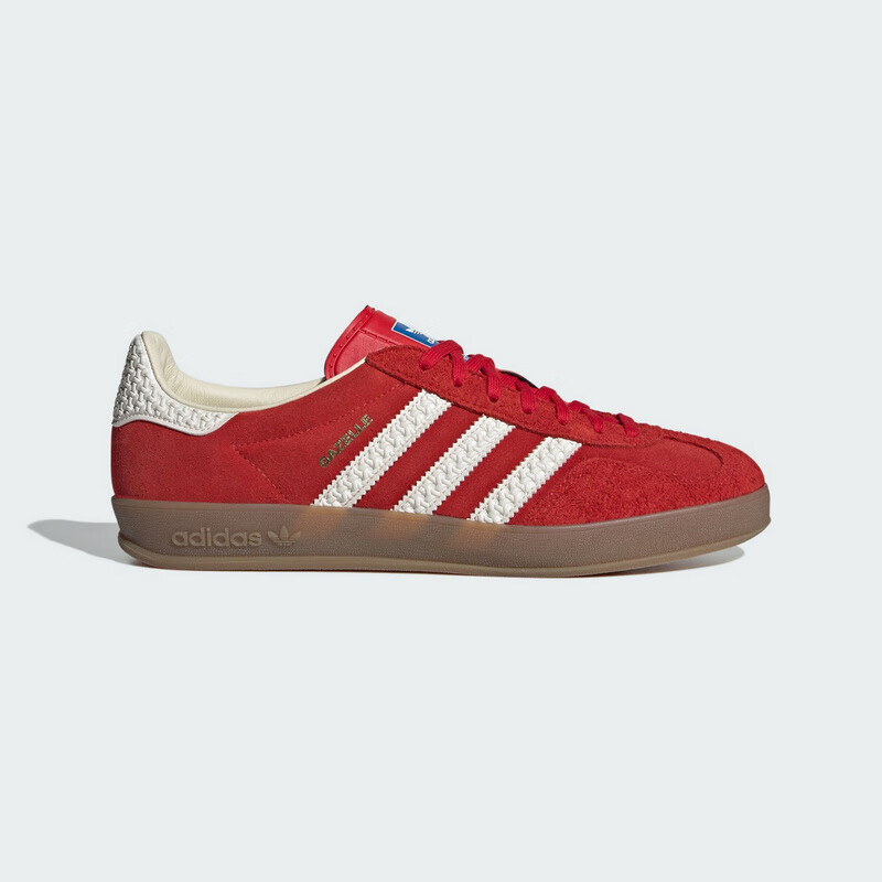 Adidas Trefoil Men's And Women's Shoes, GAZELLE INDOOR Low-Top Casual Shoes, IF1808 Red And White, Size 38.5