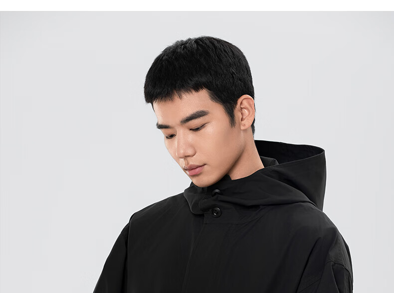 MARKLESS Hooded Windproof Jacket for Men, Cotton, Durable, Crisp Casual Men's Coat 5151 Black M 25