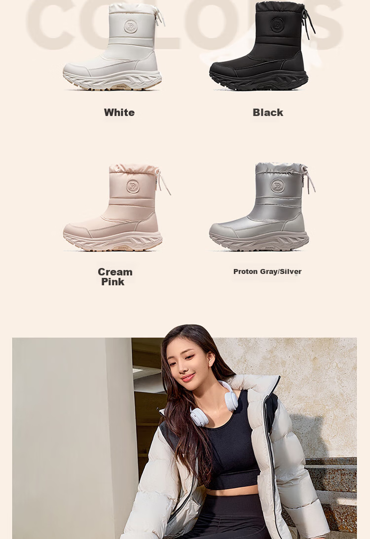 CAMEL Winter Snow Boots for Women, Thick-Soled Fleece-Lined Warm Cotton Shoes, Water-Repellent Short Boots F24C026613 7
