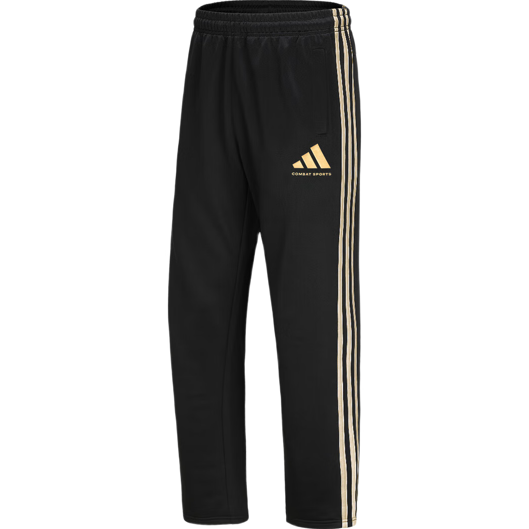 Adidas Men's And Women's Pants, Spring Loose Breathable Straight-Leg Trousers, Running Sports Windproof Casual Pants, Black And Gold, XL