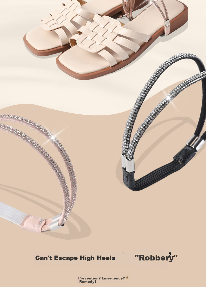 FOOTOPPO Shoe Lace Retractable Buckle for Women's High Heels, Leather Shoes, Anti-Slip Device, Shoe Anti-Wedging Buckle, Lace Fixing Strap 2