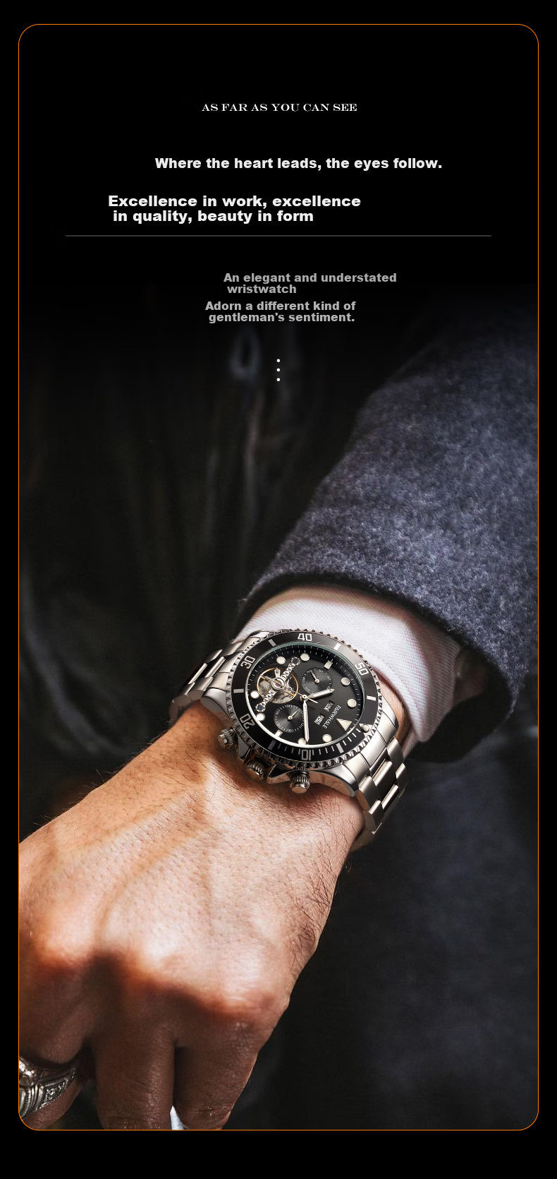 MARK FAIRWHALE Competitive Diving Series Men's Skeleton Mechanical Watch, Automatic Chinese Watch, Qixi Gift for Husband, 6010 7
