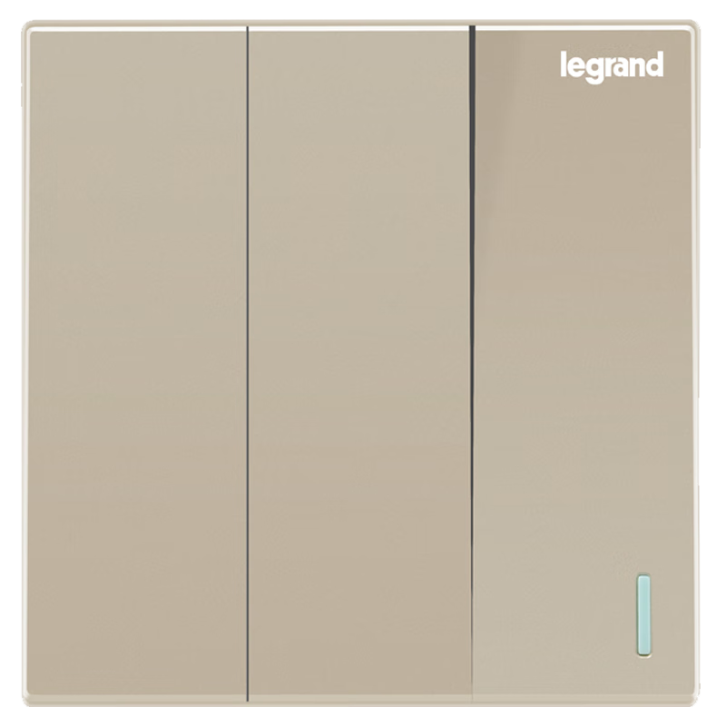 LEGRAND Switch Socket Panel, Shidian Milan Gold Frameless Large Panel, 86 Type, Three-Gang Double-Control Switch Panel
