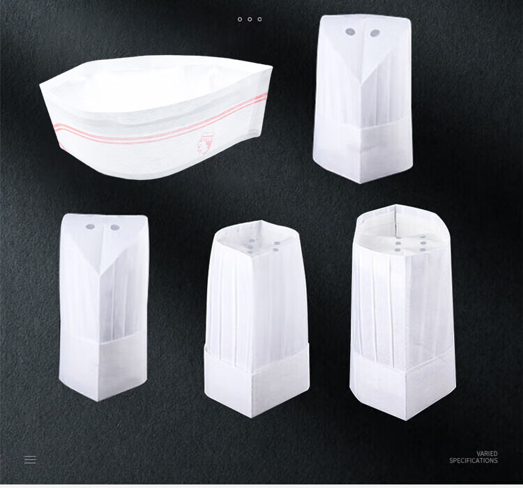Mashifu Disposable Chef Hats [20 pcs/pack] Non-woven Breathable Adult Kitchen Hotel Chef Work Caps Mid-top Square Hats 1