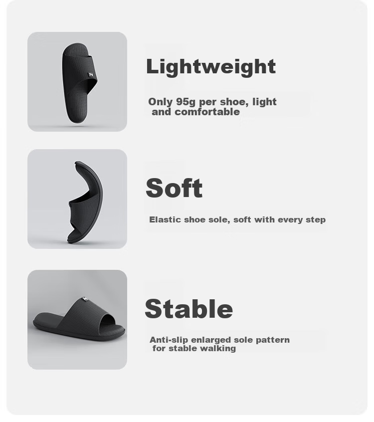 Sanli Non-Slip Indoor Home Slippers for Men And Women, Bathroom Outdoor Wear Summer Sandals, Gray, Size 40-41 2