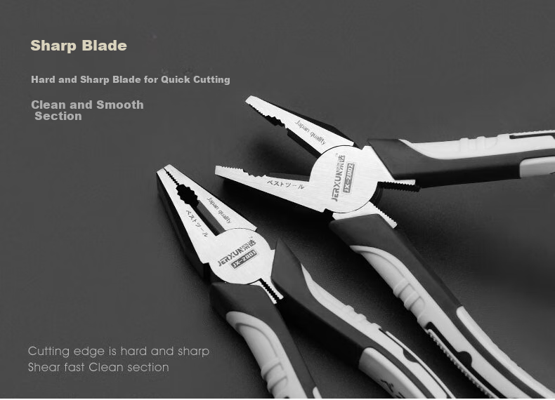 JERXUN Industrial Grade 8-Inch Wire Pliers, Multi-Purpose Tiger Pliers, Flat-Nose Pliers, Wire Cutters, High-Hardness Electrician's Pliers 7