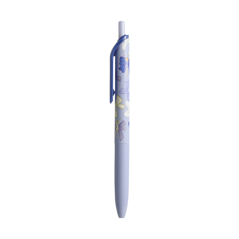 KOKUYO Butterfly Bow Retractable Gel Pen, 0.5mm Black Ink, Replaceable Refill, Office Signing Pen, Blue Barrel, 1 Pack, WSG-PR3065