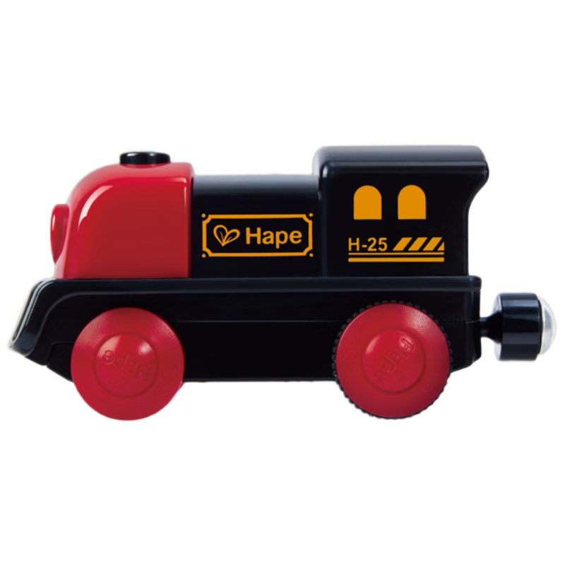 Hape Children's Train Engine Toy, Retro Black And Red Electric Train Engine, Birthday Gift for Boys And Girls, E7361
