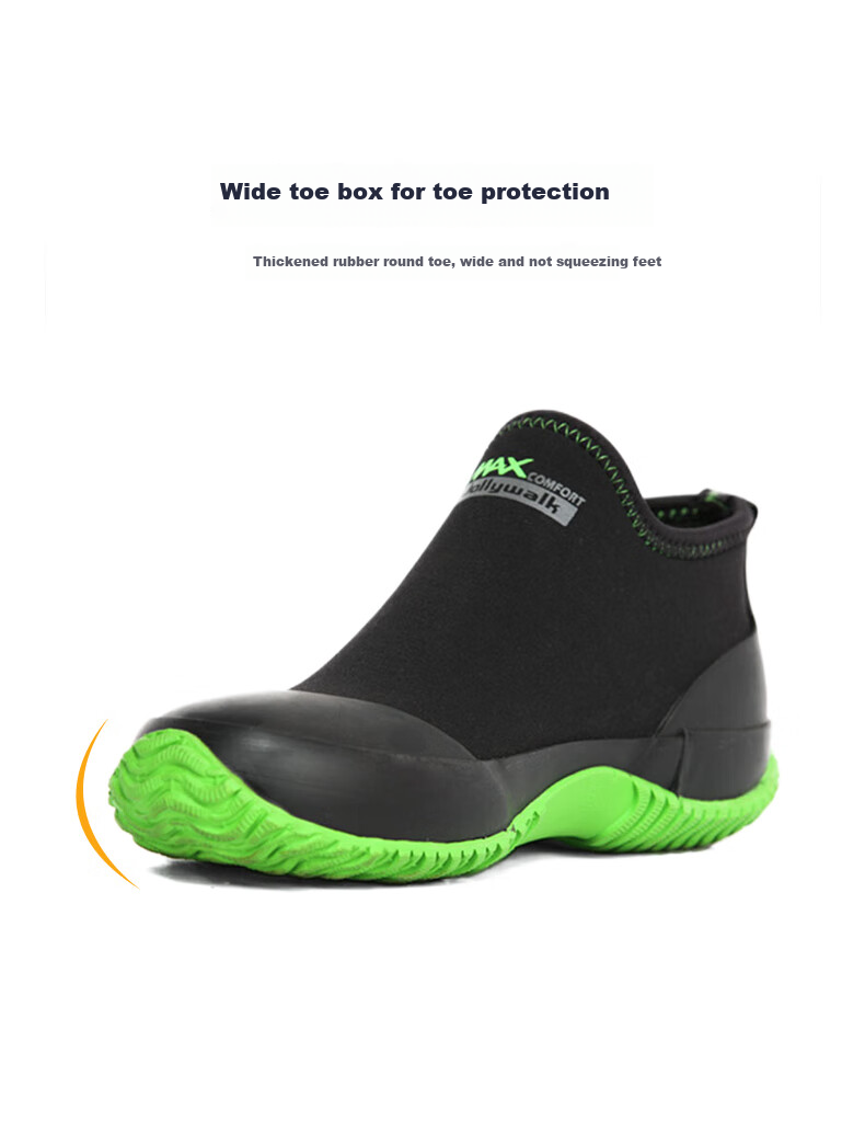 Jolly Walk Water Shoes, Rain Boots for Men And Women, Low-Top Waterproof Shoe Covers, Rubber Shoes, Low-Cut Rain Boots, Water Boots, Black And Red, Size 36 3