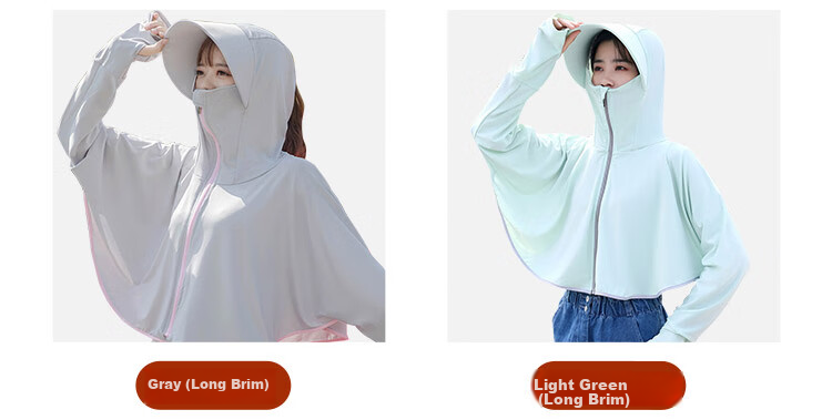 GLO-STORY Sun Protection Clothing for Women, Long-Sleeve Hooded UV-Resistant Jacket, Outdoor Anti-UV Shawl, WST114059 12
