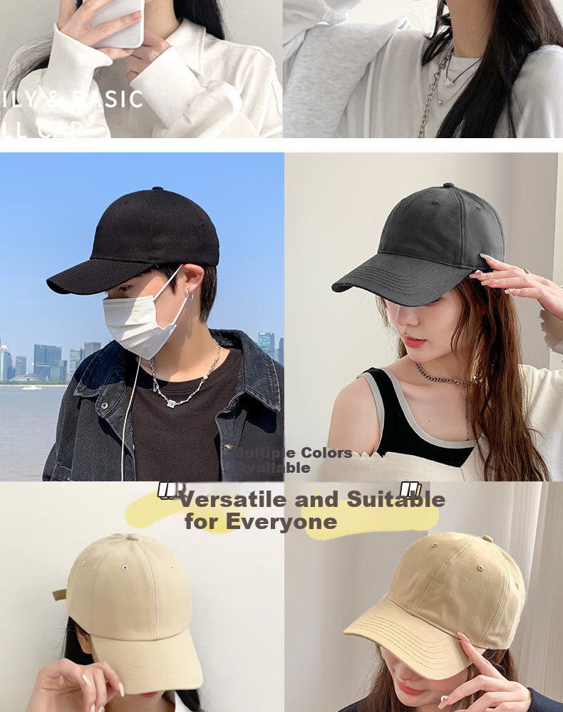 XUEXIMAN Baseball Cap for Men, Spring And Autumn Style, Face-Slimming Effect, Casual Adjustable Versatile Korean Version Large Size Peaked Cap for Couples 18