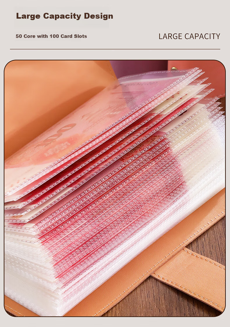 Jiaranheng Multi-Functional Savings Deposit Book Organizer, Waterproof Large Capacity Collection Folder for Bank Large Paper Deposit Slips And Cards, A6 Black Loose-Leaf Bill Holder 6