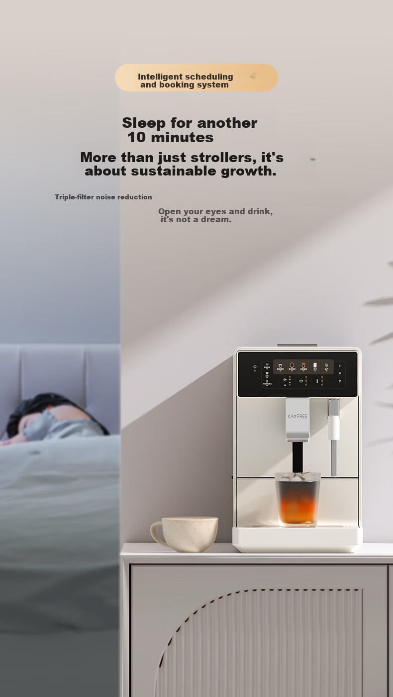 KAxFREE [Mid-Autumn Festival Gift] A2 Coffee Machine for Home And Office, Fully Automatic Italian American-Style Grinder All-In Machine, Hot And Cold Dual Extraction, DIY Milk Frother, Smart Extraction Golden Cup Quality 7