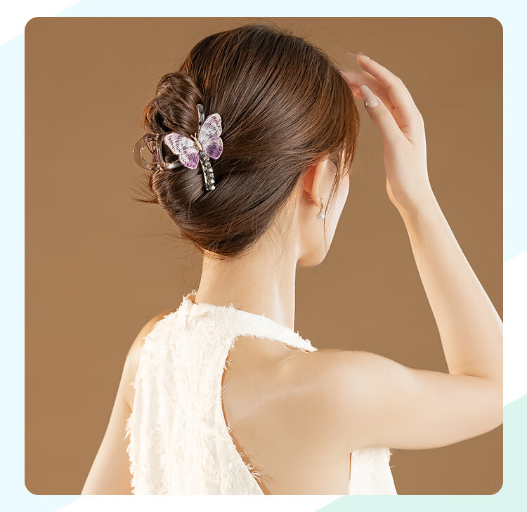 CHIMERA Half-Up Hair Clip Embroidered Butterfly Shark Clip Hairpin for Thin Hair Women Birthday Gift 6