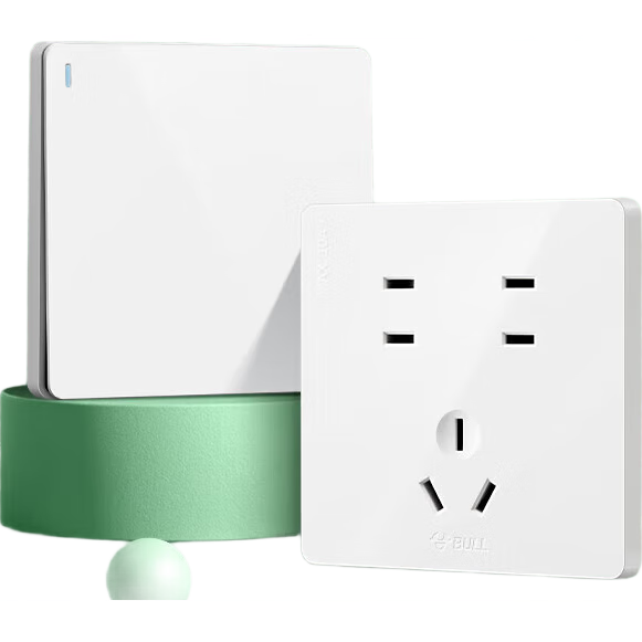 BULL Switch Socket G12 Series, 10A Seven-Hole Socket, 86-Type Switch Panel, G12Z323S, Ivory White