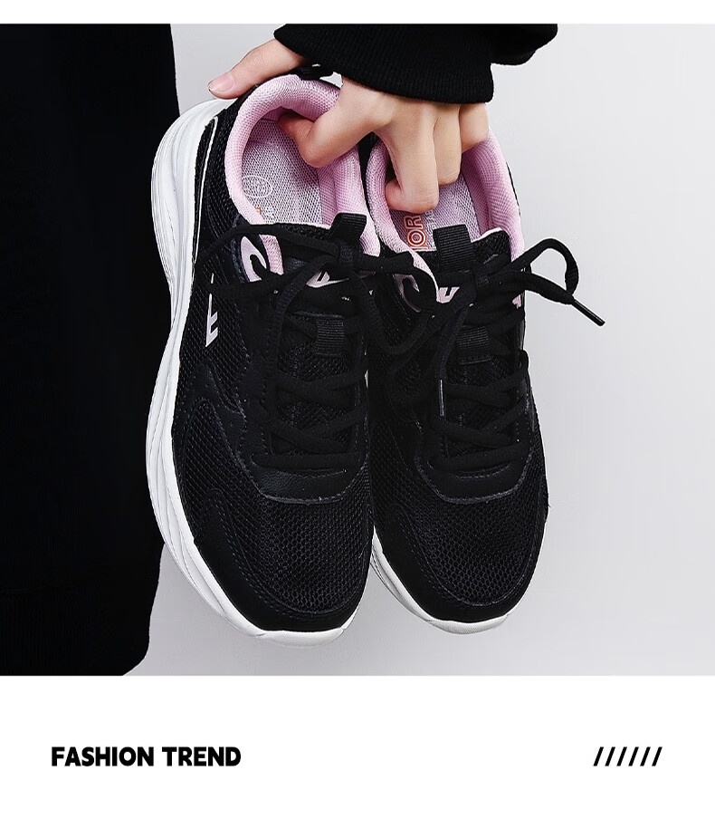 Huili Official Women's Shoes, Summer Breathable Mesh Sneakers, White Women's Shoes, Running Shoes for Women, All Black, Size 42 20