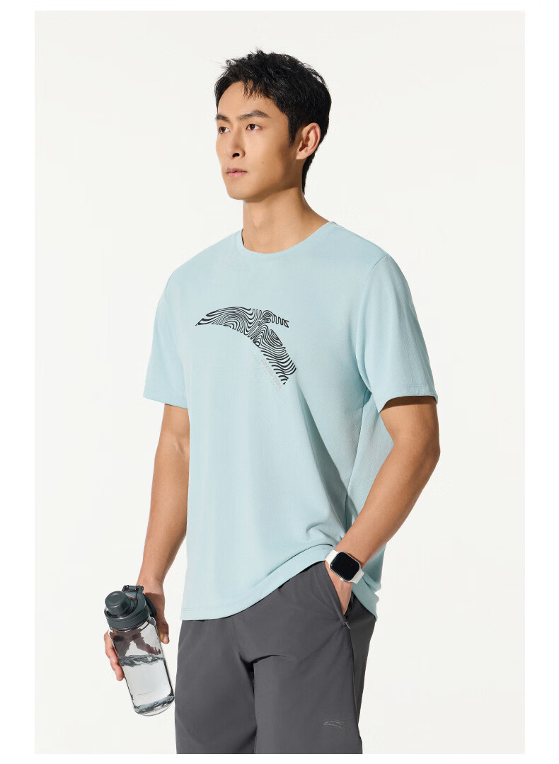 ANTA Quick-Dry T-Shirt, Men's Short-Sleeve T-Shirt for Summer, LOGO Printed Sports Undershirt, Loose-Fitting Moisture-Wicking Breathable Casual Top for Me 6