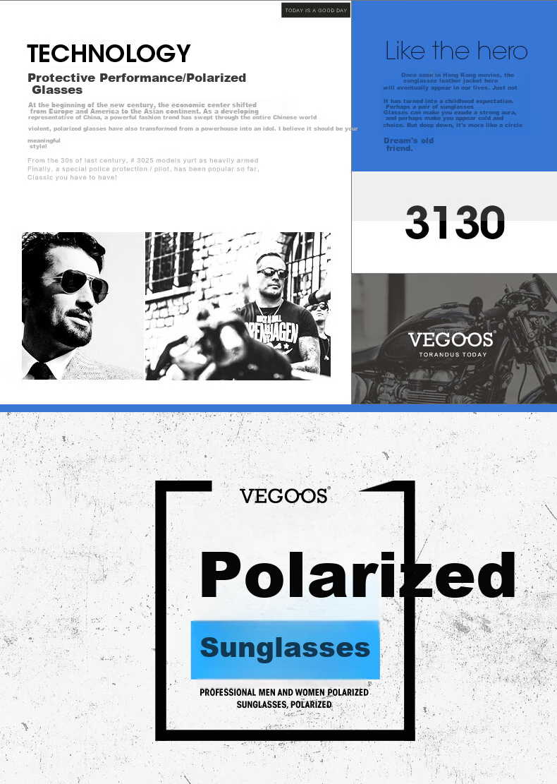 VEGOOS Men's Classic Aviator Frog Sunglasses Stylish Driving Sun Protection UV Sunglasses Gift 3107 2