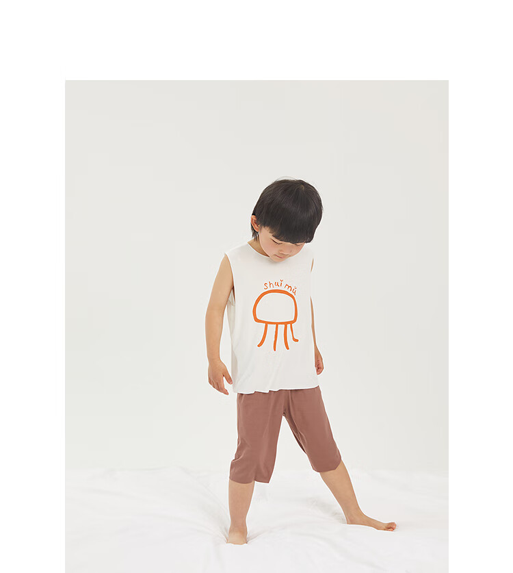 Papapapa Summer Baby Vest Cooling Boys and Girls Fashionable Stylish Vest Dark Brown 80 cm 15