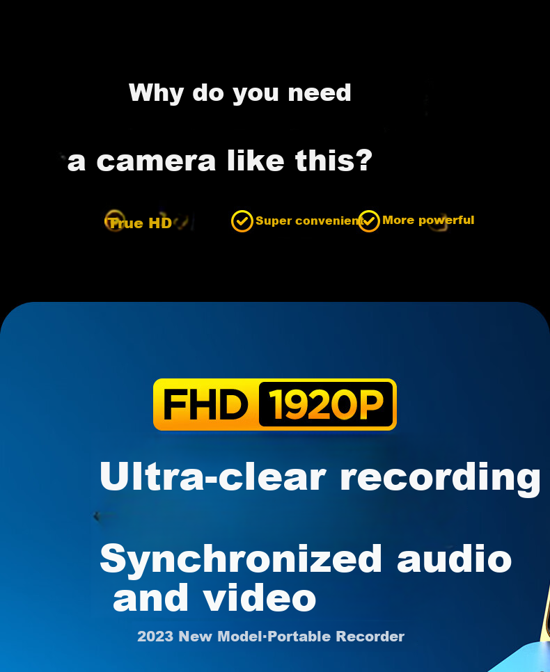Yescool A8 Camera, 32GB Action Camera, 1080P Professional HD, One-Touch Recording And Photography, Audio And Video Recording Device, Long Standby Time, Large Capacity, for Meetings, Training, Negotiations, Evidence Collectio 2