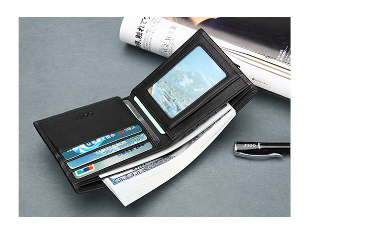 GOLF Men's Wallet, Top-Grain Leather, Horizontal Short Style, Multi-Card Slots, Bank Card Holder, Leather Billfold, Gift Box Packaging 14