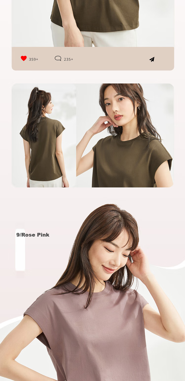 Giordano Women's T-Shirt, Summer New Style, Pure Cotton, Attractive And Elegant, Round Neck White T-Shirt for Women, Short Sleeve, 13323309 12