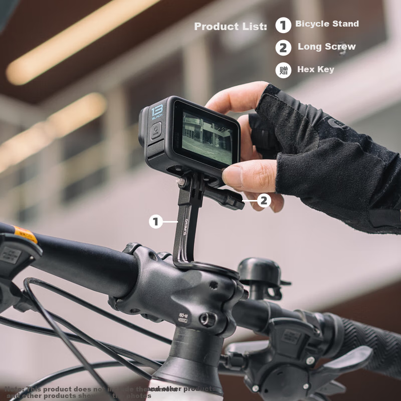 SUREWO Action Camera Bicycle Bowl Mount with Handle, Center Stand, Compatible with GoPro 13, DJI Action 5 Pro/6/4, Bicycle Mount Base, Nano Shooting Accessory