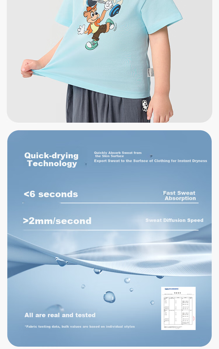 BALABALA Children's Clothing, Kids' T-Shirt, Pure Cotton Short-Sleeve Top, Girls' And Boys' Summer Wear, Moisture-Wicking And Quick-Drying 4