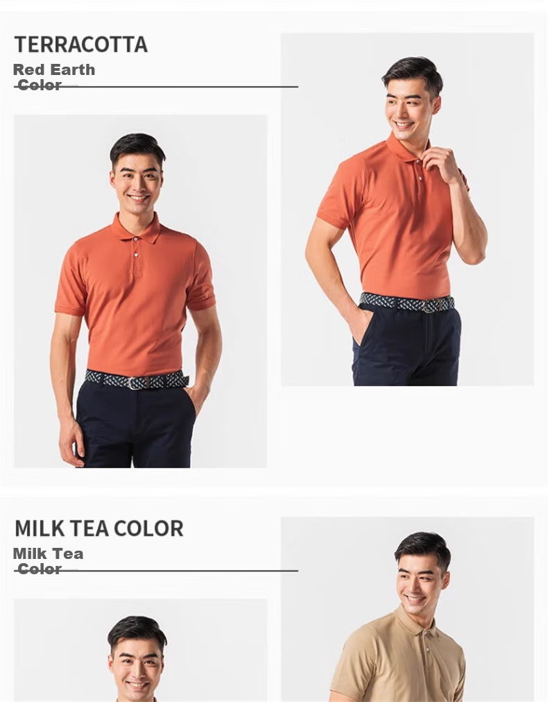 DECATHLON Polo Shirt Short Sleeve T-Shirt, Pure Cotton Breathable Solid Color Sports Shirt, 4216591 19