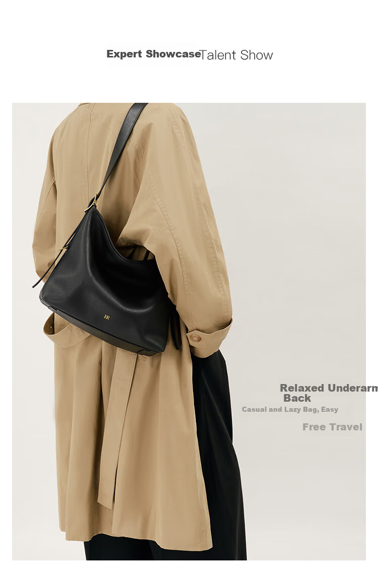 HR Handbag, Women's Large Capacity Tote Bag, Hobo Bag, Top-Grain Leather Shoulder Crossbody Bag, Birthday Gift 4