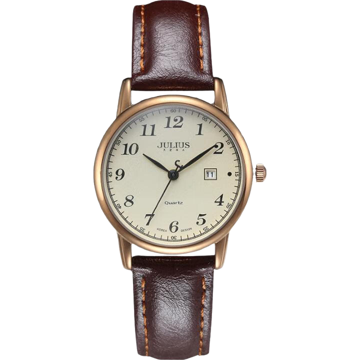 Julius Watch for Women, Compact Roman Numerals, Holiday Gift, Fashionable Barrel-Shaped Student Ladies Watch, Coffee Color JA-544E