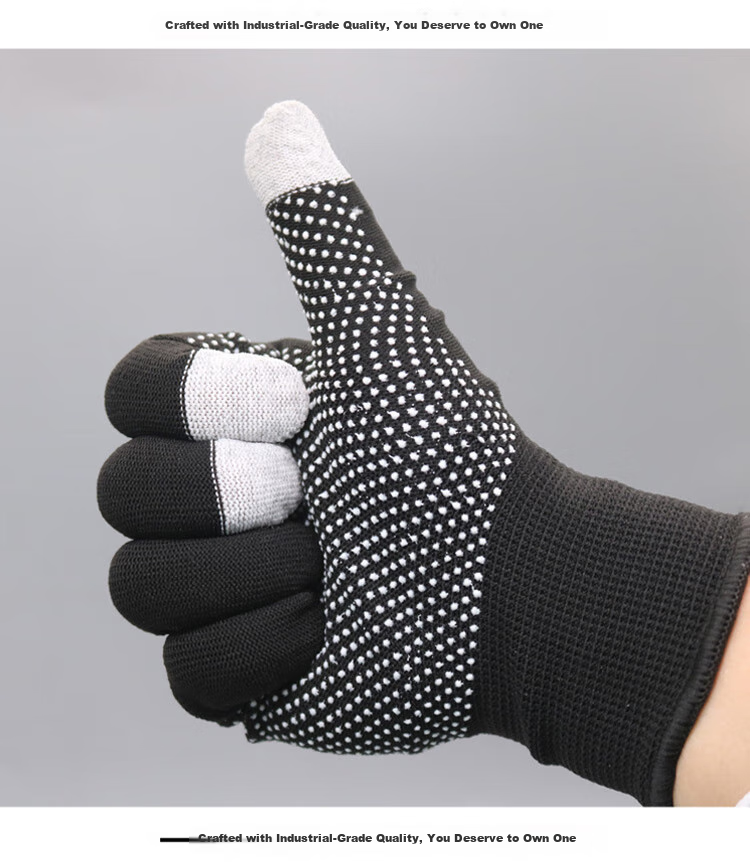 Lugong Thick 600G Nylon Yarn Knitted Durable Gloves, Non-Slip Lightweight Breathable, for Factory Labor Construction Work, Household Machinery Repair Moving, Hand Safety Protection 12 Pairs 12