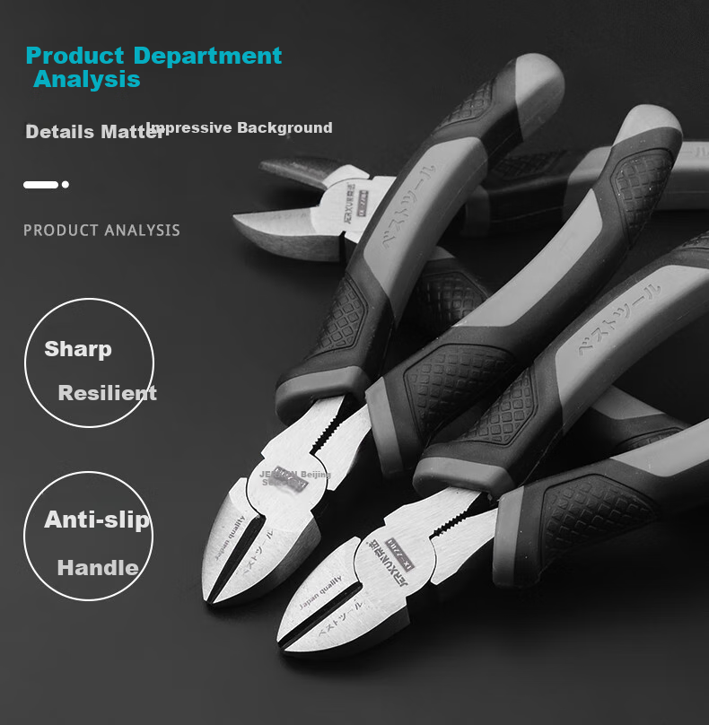 JERXUN Diagonal Cutting Pliers, 6-Inch Offset Diagonal Pliers, Electrician's Pliers, Flat-Nose Pliers, Diagonal-Nose Pliers, Labor-Saving Wire Cutters, Model Pliers 2