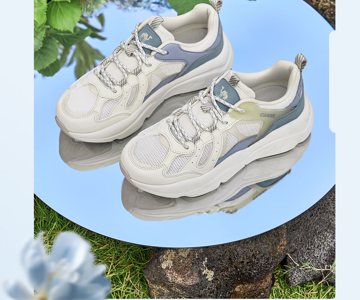 CAMEL Outdoor Casual Shoes Spring Women's Retro Dad Shoes Breathable Comfortable Thick-soled Sports Shoes Men 3032 Light Gray 37 4