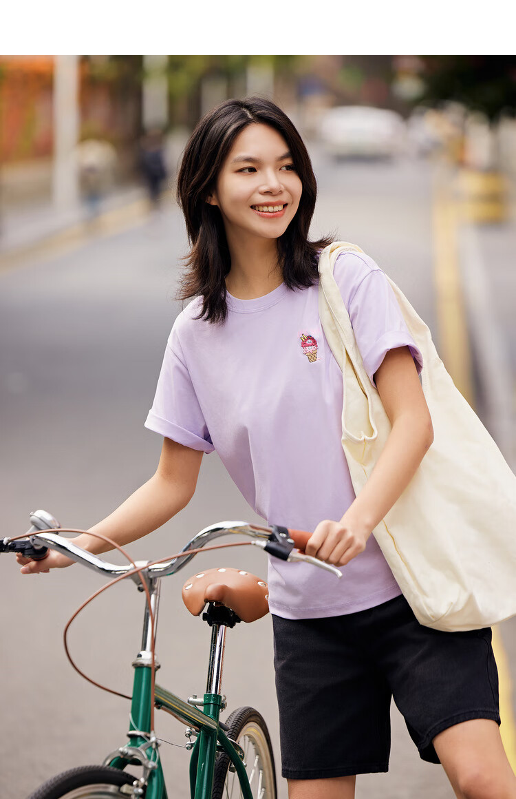 Semir [Colorful Cool-Feeling T-Shirt] Women's Short-Sleeve T-Shirt, Mid-Length, Loose-Fitting, Comfortable Embroidered Top, 109324100007 27
