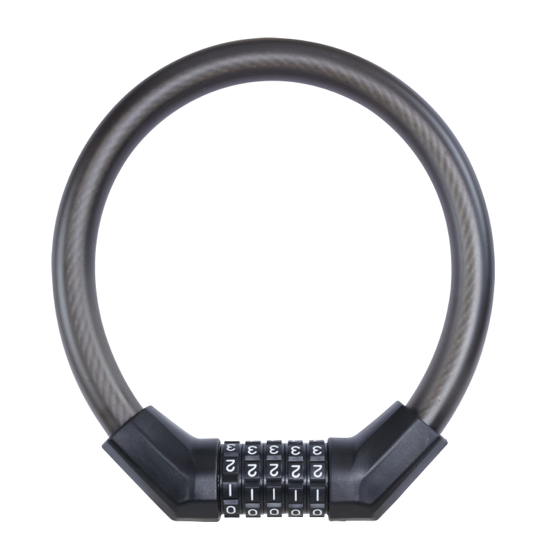 FOREVER Mountain Bike Lock Anti-Theft Lock Electric Bicycle Circular Combination Lock, Thickened Steel Cable Combination Lock 50cm, Black