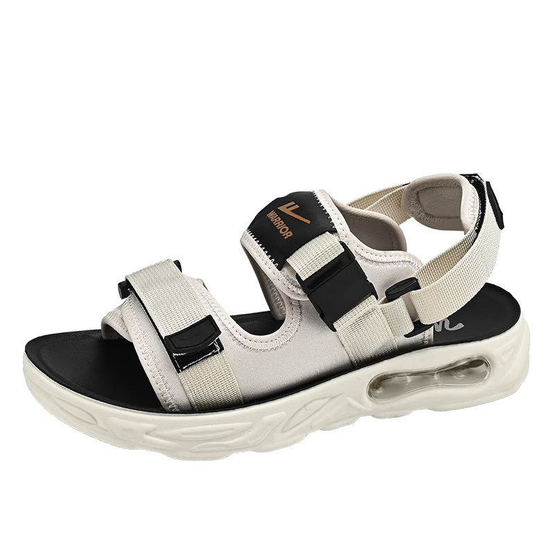 Warrior Men's Shoes, Autumn New Style Sandals, Soft-Soled Versatile Casual Beach Shoes for Men, 1082 Beige, Size 44