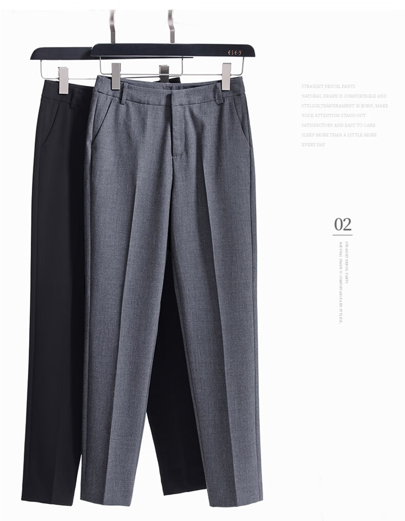 Langsha Women's Spring Summer Thin Suit Pants Pencil Pants Cigarette Pants Professional Workwear Commuter Casual Trousers 16