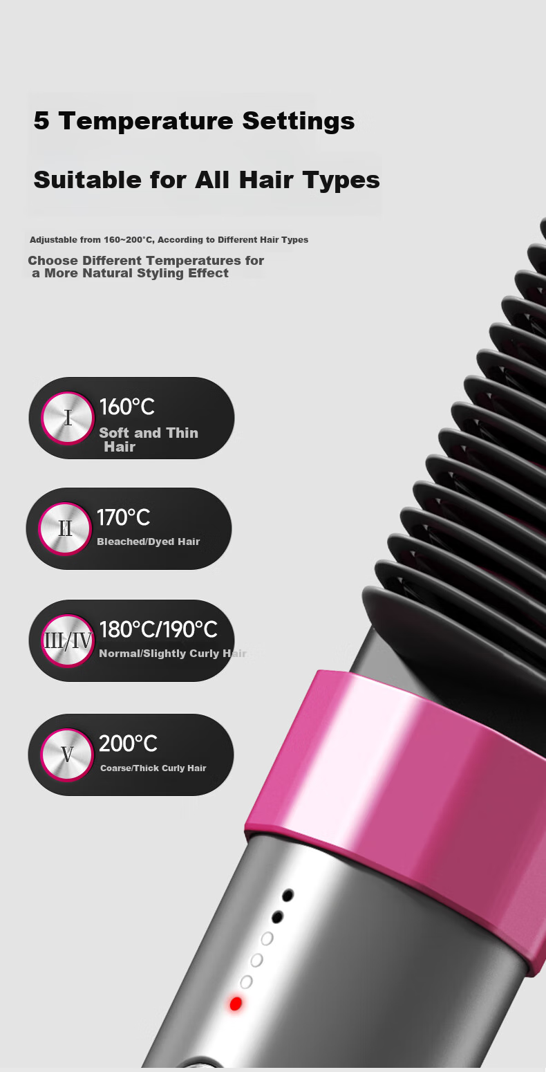 Jindao Straight Hair Brush with Plasma Ion Inner Curling Iron for High Crown Volume, Cornet Hair Clip, Frizzy Hair Improvement, Straightening Iron Brush, Plug-In Model KD3821, Purple, Portable, Mid-Autumn Festival Gift, Birthday Present 12