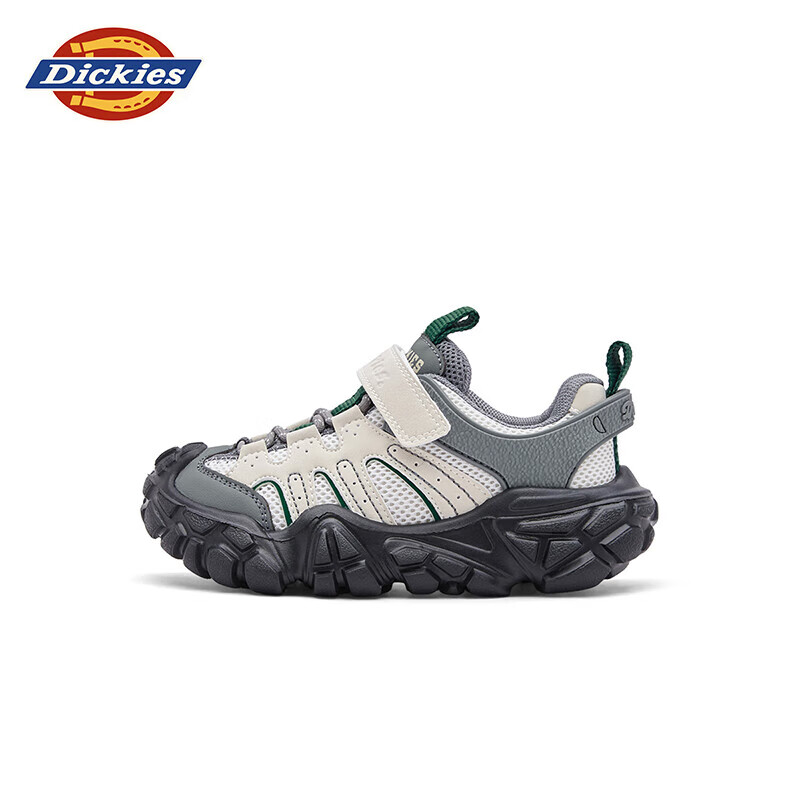 Dickies Kids Running Shoes 2025 New Boys Hiking Shock Absorption Casual Functional Sports Shoes Beige Black Size 37