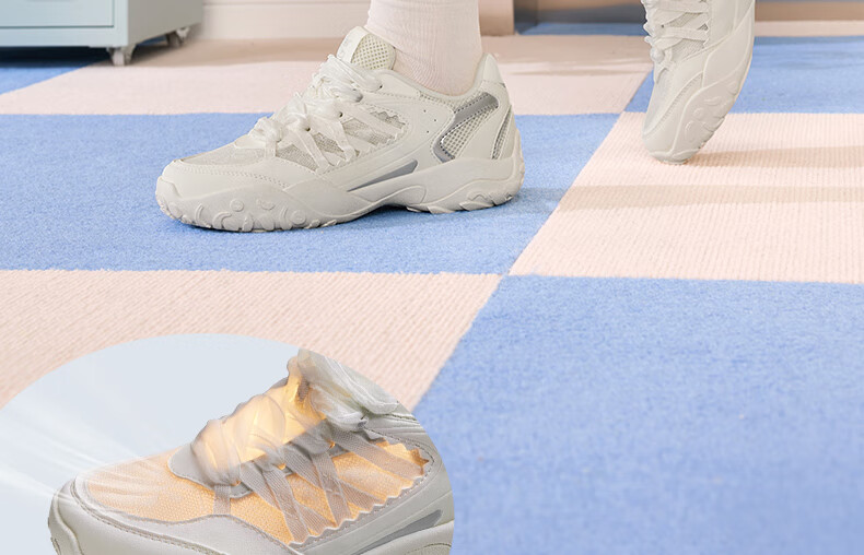361° Women's Sports Shoes, Spring And Summer Ballet Flats, Mesh Casual Low-Top Chunky Sneakers, 682526769-3 23