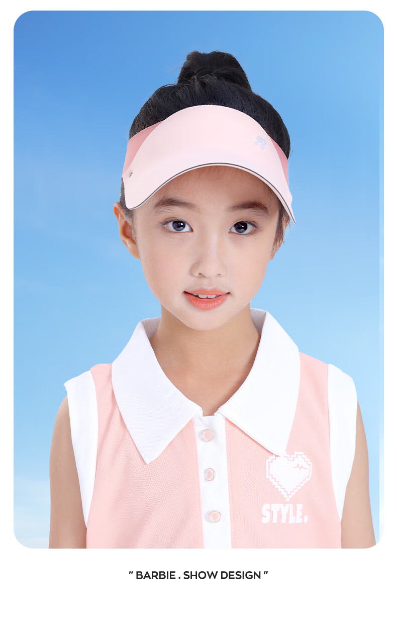 Barbie Children's Summer Sun Hat Baby Sunshade Hat Girls Anti-UV Korean Style Seamless Lightweight Hat 10